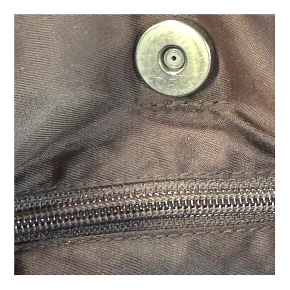 THE SAK Striped Crochet Shoulder Bag In Brown Navy Red Striped Ball Chain Charm - Picture 11 of 12